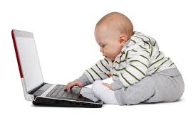 baby at laptop