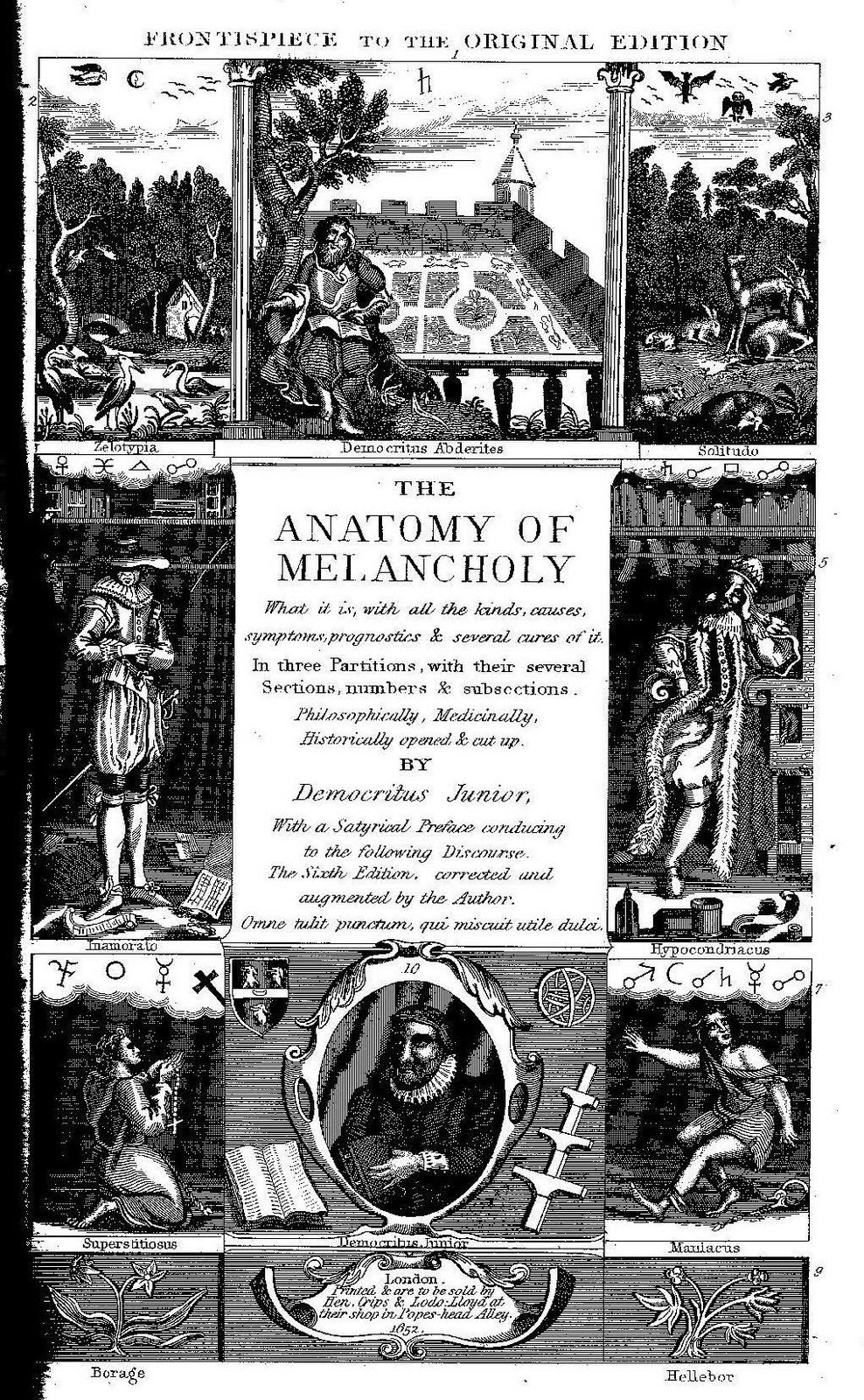 Burton - Anatomy of melancholy frontispiece