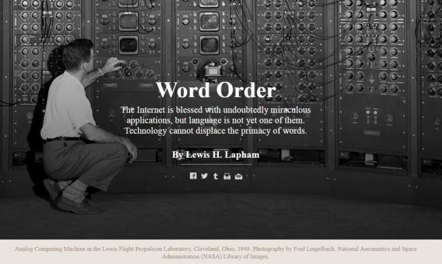 Lapham Word Order