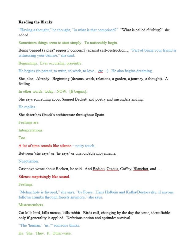 Reading the Blanks 1